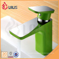 New products single handle chrome green bathroom commercial water faucet